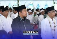 Foto. Bupati Sumenep Dr H Achmad Fauzi wongsojudo saat menghadiri Pelantikan PCNU Sumenep bersama KH Yahya Cholil Staquf Ketua Umum PBNU