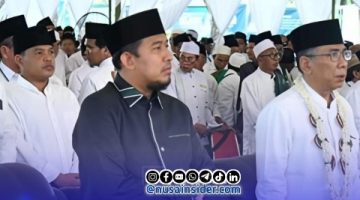 Foto. Bupati Sumenep Dr H Achmad Fauzi wongsojudo saat menghadiri Pelantikan PCNU Sumenep bersama KH Yahya Cholil Staquf Ketua Umum PBNU
