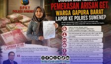 Foto. Kholifah saat melaporkan Arisan GET di Polres Sumenep