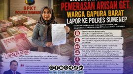 Foto. Kholifah saat melaporkan Arisan GET di Polres Sumenep 