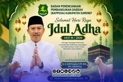 Foto. Flayer Ucapan Idul Adha 2026 dari Kepala Bappeda sumenep Dr Ir Arif firmanto, S.TP., M.Si.IPU ASEAN Eng. 