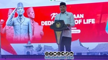Foto. Ketua DPD KNPI Sumenep, Khairul Umam saat menyampaikan sambutannya dalam kegiatan Do'a sang Proklamator di pendopo agung keraton Setempat