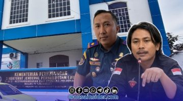 Foto. Sekretaris BEM nusantara (BEMNUS) Jawa Timur, Noh Syauqi (Kanan), Kepala KSOP Kelas IV Kalianget Azwar Anas SH., M. Hum (Kiri) 