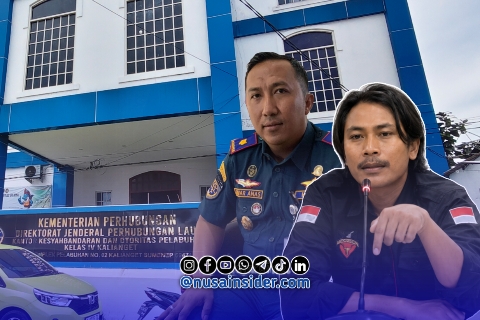 Foto. Sekretaris BEM nusantara (BEMNUS) Jawa Timur, Noh Syauqi (Kanan), Kepala KSOP Kelas IV Kalianget Azwar Anas SH., M. Hum (Kiri) 