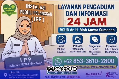 Foto. Flayer layanan Pengaduan RSUD Moh Anwar Sumenep
