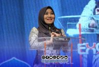 Foto. Anggota DPD/MPR Dr Lia Istifhama, S.Sos.i., M.E.I saat memberikan sambutan di acara pelepasan SD Taruna Surabaya