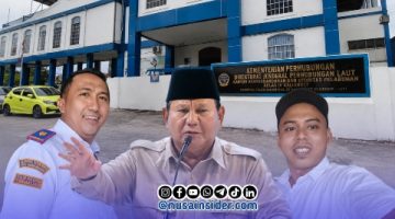 Foto. Kepala KSOP Kelas IV Kalianget Azwar Anas (Kiri), Presiden RI Prabowo Subianto (Tengah), Toifur Ali Wafa Pimred nusainsider.com (Kanan) 
