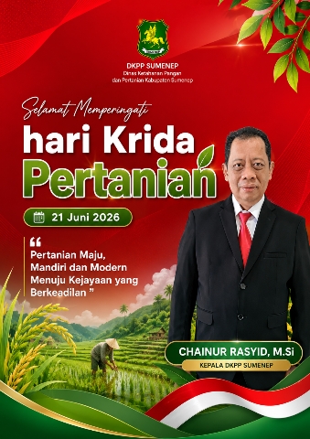 Foto. Ucapan Selamat Hari Krida Pertanian 2026 dari Kepala DKPP Sumenep Chainur Rasyid, M.Si