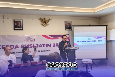 Foto. Rapat Kerja Daerah (Rakerda) Serikat Media Siber Indonesia (SMSI) Jawa Timur 2026 di Life Hotel Sidoarjo. 