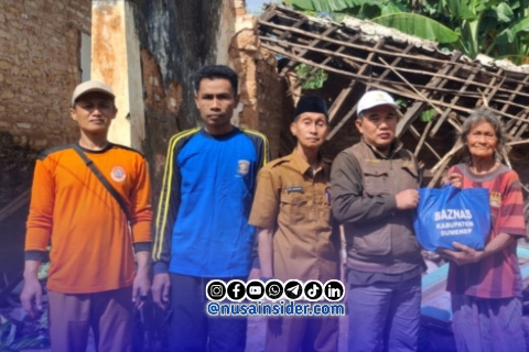 Foto. Bantuan Baznas Sumenep ke Rumah Warga Batuputih yang Rumahnya roboh
