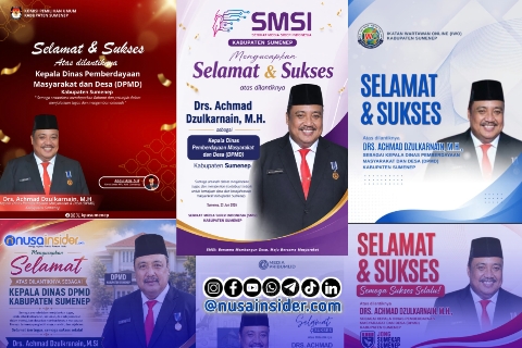 Foto. Berbagai Flayer Ucapan Untuk Achmad Dzulkranain, MH sebagai Kepala DPMD Sumenep yang Baru di Rotasi Pada Selasa 23 Juni 2026