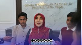 Foto. Dr Lia Istifhama yang akrab disapa Neng Lia saat dikonfirmasi sejumlah wartawan di Gedung kantor DPD RI 