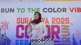 Foto. Anggota DPD/MPR RI, Dr Lia Istifhama S.Sos.i.M.E.I saat hadir ke acara Surabaya Color Run 2026