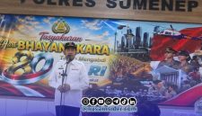 Foto. Bupati Sumenep Dr H Achmad Fauzi wongsojudo, SH.,MH saat Hadir ke Acara Hari Bhayangkara ke-80