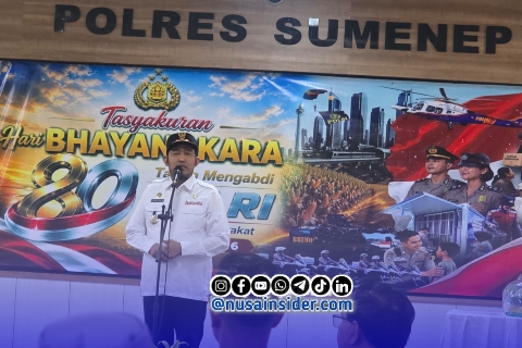 Foto. Bupati Sumenep Dr H Achmad Fauzi wongsojudo, SH.,MH saat Hadir ke Acara Hari Bhayangkara ke-80