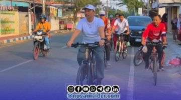Foto. Tampak Kepala Bappeda Sumenep, Dr Ir Arif Firmanto, S.TP.,M.Si., IPU, ASEAN. Eng menggunakan sepeda Gunung diikuti pegawai usai lakukan Kegiatan Gerakan ASRI di Sumenep