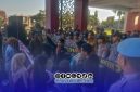 Foto. Seruan Aksi Badan eksekutif Mahasiswa kabupaten Sumenep (BEMSU) di Depan kantor Pemkab setempat, Senin 6/7/2026.