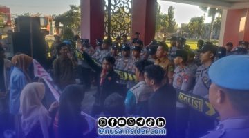 Foto. Seruan Aksi Badan eksekutif Mahasiswa kabupaten Sumenep (BEMSU) di Depan kantor Pemkab setempat, Senin 6/7/2026.