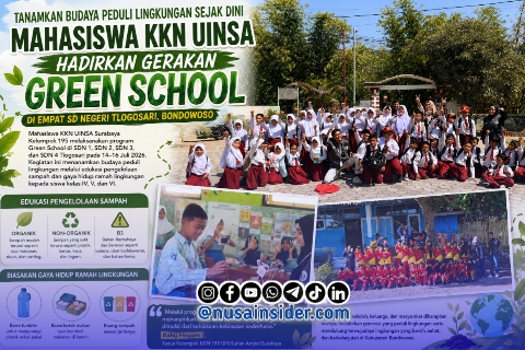 Foto. Gerakan Green School KKN UINSA Surabaya - Jawa Timur