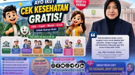 Foto. Flayer Cek kesehatan gratis, Dinkes P2KB Sumenep Drg Ellya Fardasah, M.Kes