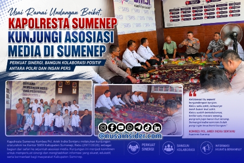 Foto. Silaturahmi Kapolresta ke Kantor Serikat media Siber Indonesia (SMSI) kabupaten Sumenep