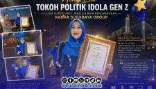 Foto. Dr Lia Istifhama Anggota DPD RI saat menerima penghargaan di Radar surabaya Group