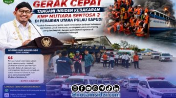 Foto. Kebakaran KMP Mutiara Sentosa 2 di perairan Kepulauan Sapudi Sumenep