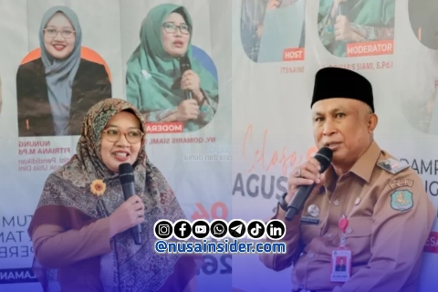 Foto. Moh. Iksan, S.Pd., M.T Kepala Disdik Sumenep (Kanan), Nunung Fitriana (Kiri)