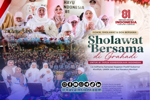 Foto. Anggota DPD/MPR RI, Dr Lia Istifhama bersama Gubernur Jatim Shalawat Bareng di Grahadi