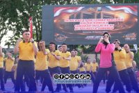 Foto. Olahraga dan Lomba dalam rangka menyambut kemerdekaan Republik Indonesia ke-81 di Mapolresta Sumenep