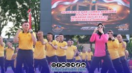 Foto. Olahraga dan Lomba dalam rangka menyambut kemerdekaan Republik Indonesia ke-81 di Mapolresta Sumenep