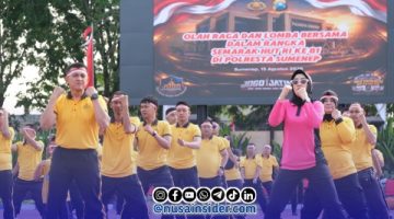 Foto. Olahraga dan Lomba dalam rangka menyambut kemerdekaan Republik Indonesia ke-81 di Mapolresta Sumenep