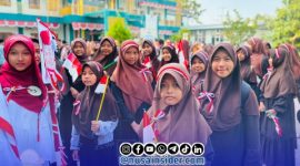Foto. Peringatan Hari Ulang Tahun (HUT) ke-81 Kemerdekaan Republik Indonesia di lingkungan MTs dan MA Kyai Mudrikah Kembang Kuning. 