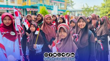Foto. Peringatan Hari Ulang Tahun (HUT) ke-81 Kemerdekaan Republik Indonesia di lingkungan MTs dan MA Kyai Mudrikah Kembang Kuning. 