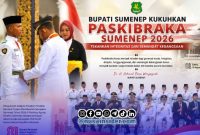 Foto. Pengukuhan Paskibraka Sumenep dalam Rangka Upacara Peringatan HUT RI ke-81