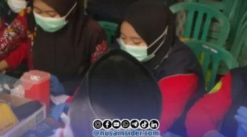 Foto. Petugas Kesehatan Puskesmas Batang-Batang Sumenep saat melakukan Cek Kesehatan Gratis kepada Masyarakat Desa Jenangger kecamatan Batang-batang