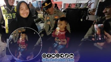 Foto. Tampak Wajah Anak Laki-laki (Malik) memakan Es Krim setelah lebih 40 menit hilang dari Pangkuan Kakaknya dalam Gelaran Madura culture Festival 4 2026