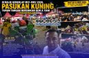 Foto. Kepala DLH Sumenep, Anwar Syahroni yusuf saat mendampingi Pasukan Kuning bersih-bersih Sampah Plastik usai Pagelaran Madura culture Festival #4 di GOR A Yani