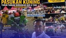 Foto. Kepala DLH Sumenep, Anwar Syahroni yusuf saat mendampingi Pasukan Kuning bersih-bersih Sampah Plastik usai Pagelaran Madura culture Festival #4 di GOR A Yani