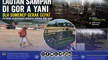 Pesta Usai, Sampah Menggunung! Petugas DLH Sumenep Sterilkan GOR A Yani
