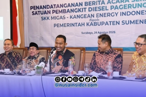Foto. Serah Terima Satuan Pembangkit Diesel dari SKK Migas - Kei ke Pemkab Sumenep