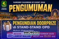 Foto. Pengumuman Pembongkaran Stan Pameran Pembangunan Madura Culture Festival #4 (MCF#4) 2026 di GOR A Yani Sumenep
