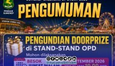 Foto. Pengumuman Pembongkaran Stan Pameran Pembangunan Madura Culture Festival #4 (MCF#4) 2026 di GOR A Yani Sumenep