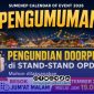 Foto. Pengumuman Pembongkaran Stan Pameran Pembangunan Madura Culture Festival #4 (MCF#4) 2026 di GOR A Yani Sumenep