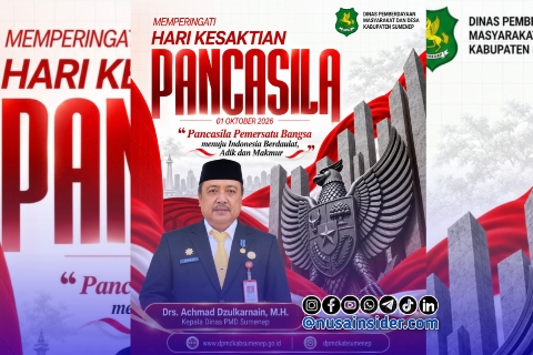 Foto. Flayer Ucapan Hari Kesaktian Pancasila dari Kepala DPMD Sumenep