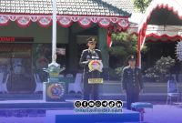 Foto. Dandim 0826/Pamekasan Letkol Kav Agus Wibowo Hendratmoko, S.H., M.Han., dalam Amanatnya di HUT Ke-81 TNI