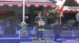 Foto. Dandim 0826/Pamekasan Letkol Kav Agus Wibowo Hendratmoko, S.H., M.Han., dalam Amanatnya di HUT Ke-81 TNI