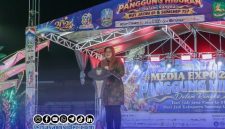 Foto. Kepala Diskominfo Jatim, Dr Sherlita Ratna Dewi Agustin saat menyampaikan Sambutannya di Pembukaan Media Expo 2026 di Sumenep